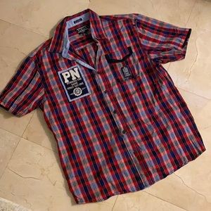 PARISH Plaid Short Sleeve Button Down